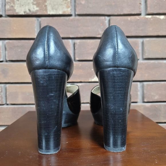 Michael Kors ultra platform leather ankle strap peep toe high heel pumps - Picture 8 of 12